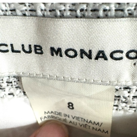 Club Monaco Textured Lightweight Tweed Pencil Skirt, Grey/White, Size 8 - Picture 5 of 11